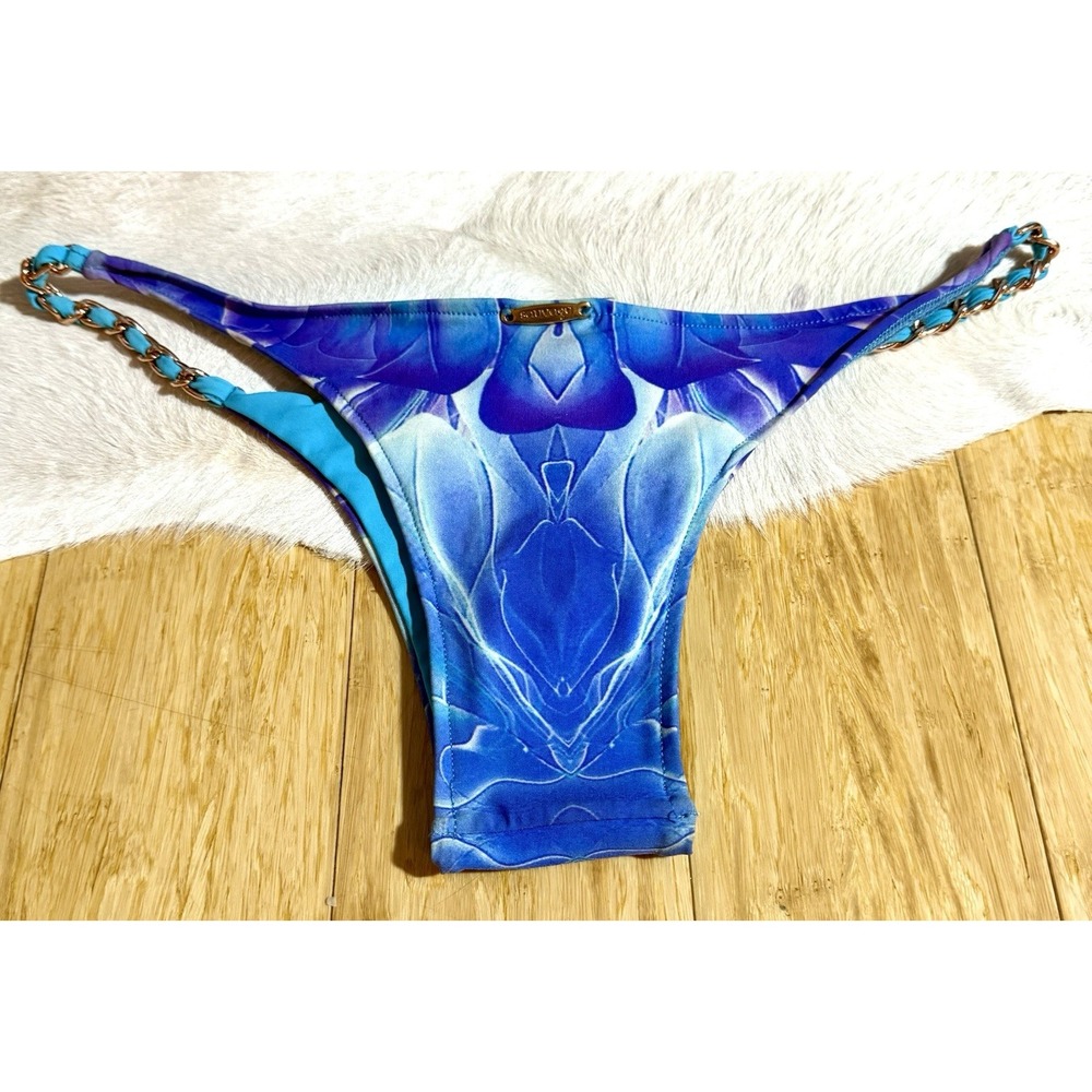 Sauvage Rio Chain swimsuit bottom Lotus Lace‎ multicolor blue cheeky size XS